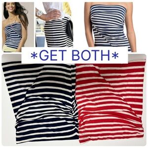 CAbi Striped Tube Tops/Skirts - Navy and Red